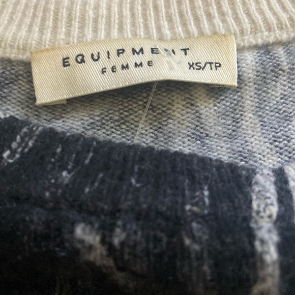 Equipment Sloane Zebra Animal Print Cashmere Sweater - Picture 4 of 7